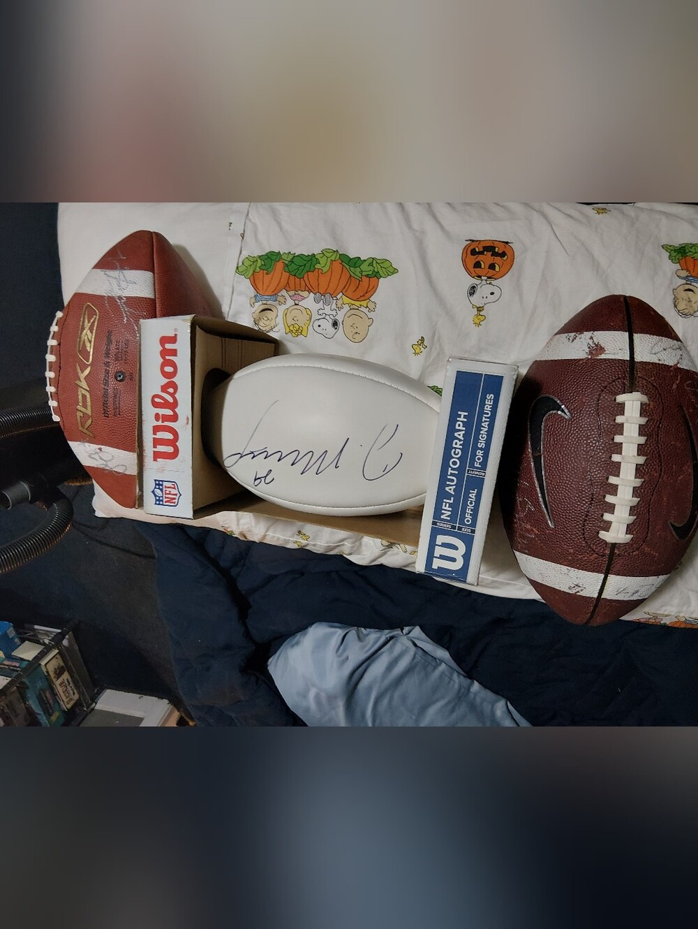 Wilson Autograph White Panel Football with Signature - White & Brown